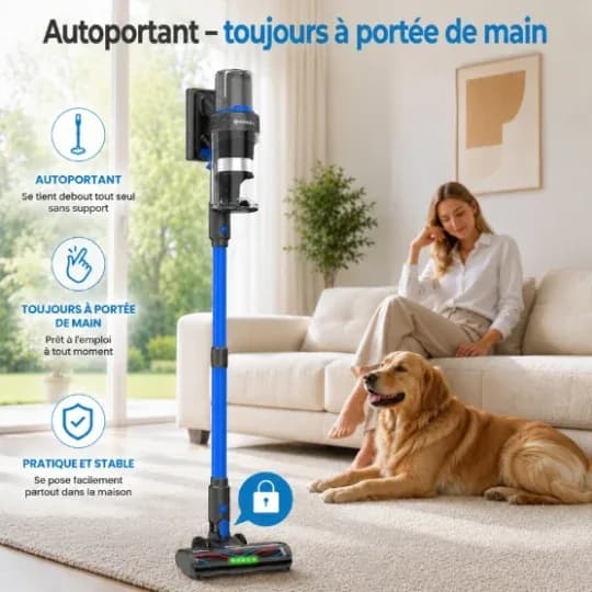 Juhtmeta varstolmuimeja ATEROLL 500 W, 32 kPa, HEPA 12, 1,2 l 2