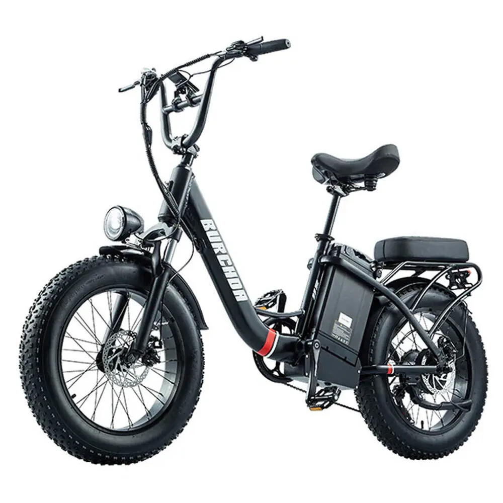 Burchda U8 20" – fatbike-elektrisõiduk, must
