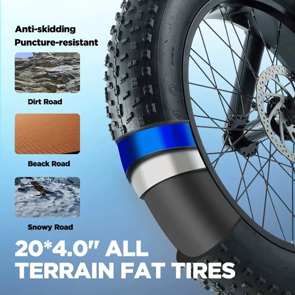 Burchda U8 20" – fatbike-elektrisõiduk, must 5