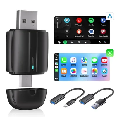 Juhtmevaba CarPlay ja Android Auto adapter 2 in 1 WirelessDongle