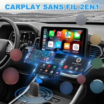 Adaptateur CarPlay et Android Auto sans fil 2 en 1 WirelessDongle 2