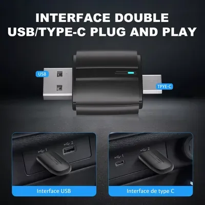 Adaptateur CarPlay et Android Auto sans fil 2 en 1 WirelessDongle 5