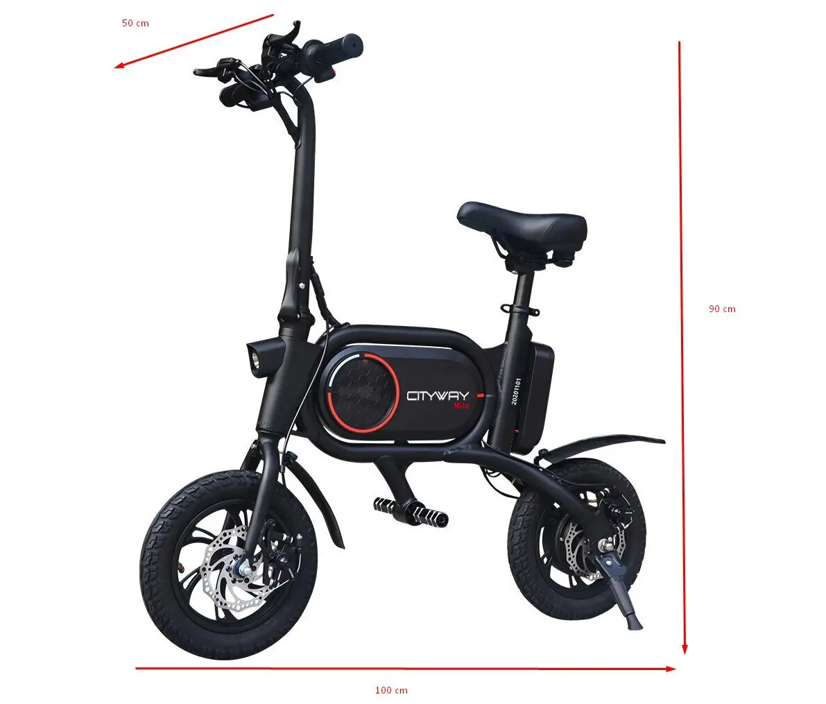 Cityway Milo 12" – kokkupandav elektrisõiduk, must 7