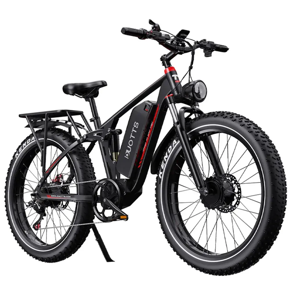 Duotts S26 26" – full-suspension fat-tyre electric rideable, black/red 2