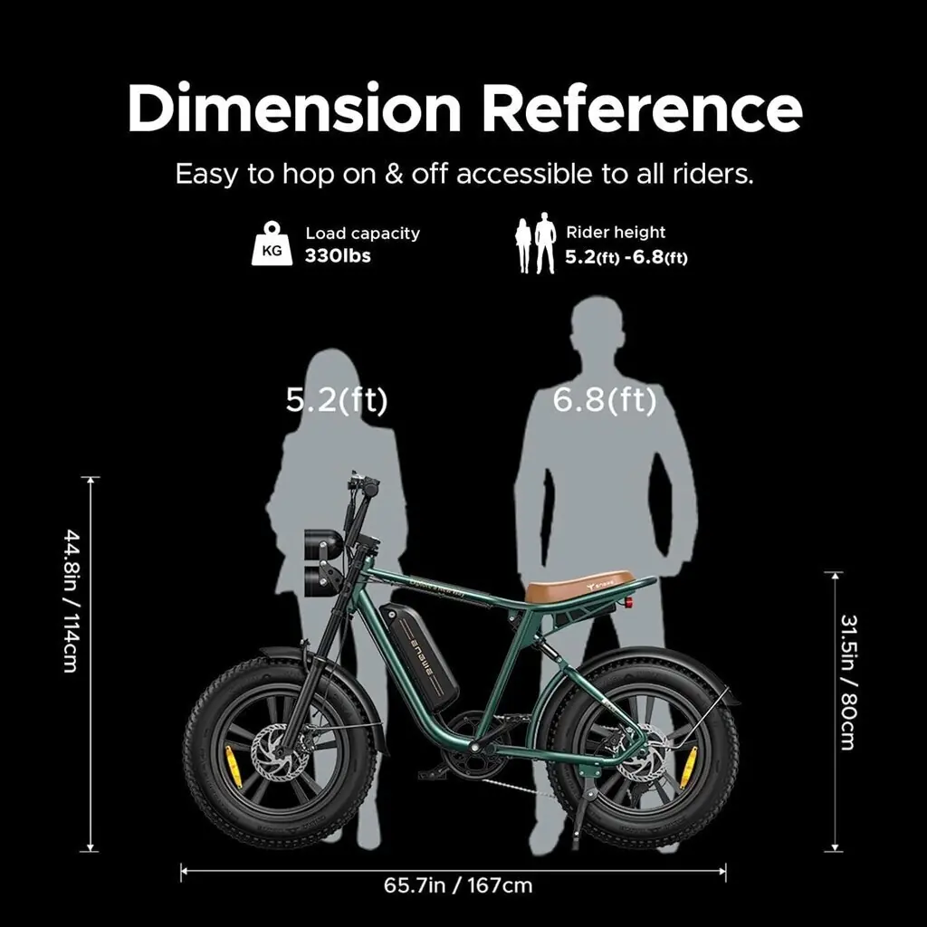 Engwe M20 20" – fatbike-elektrisõiduk, roheline 6