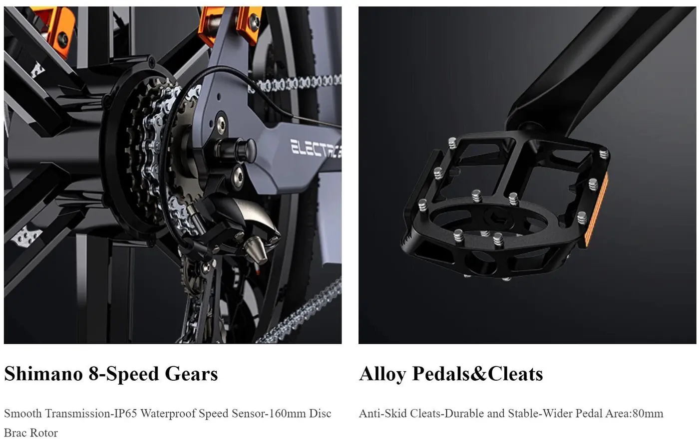 Engwe X26 26" – kokkupandav fatbike-elektrisõiduk, must 10