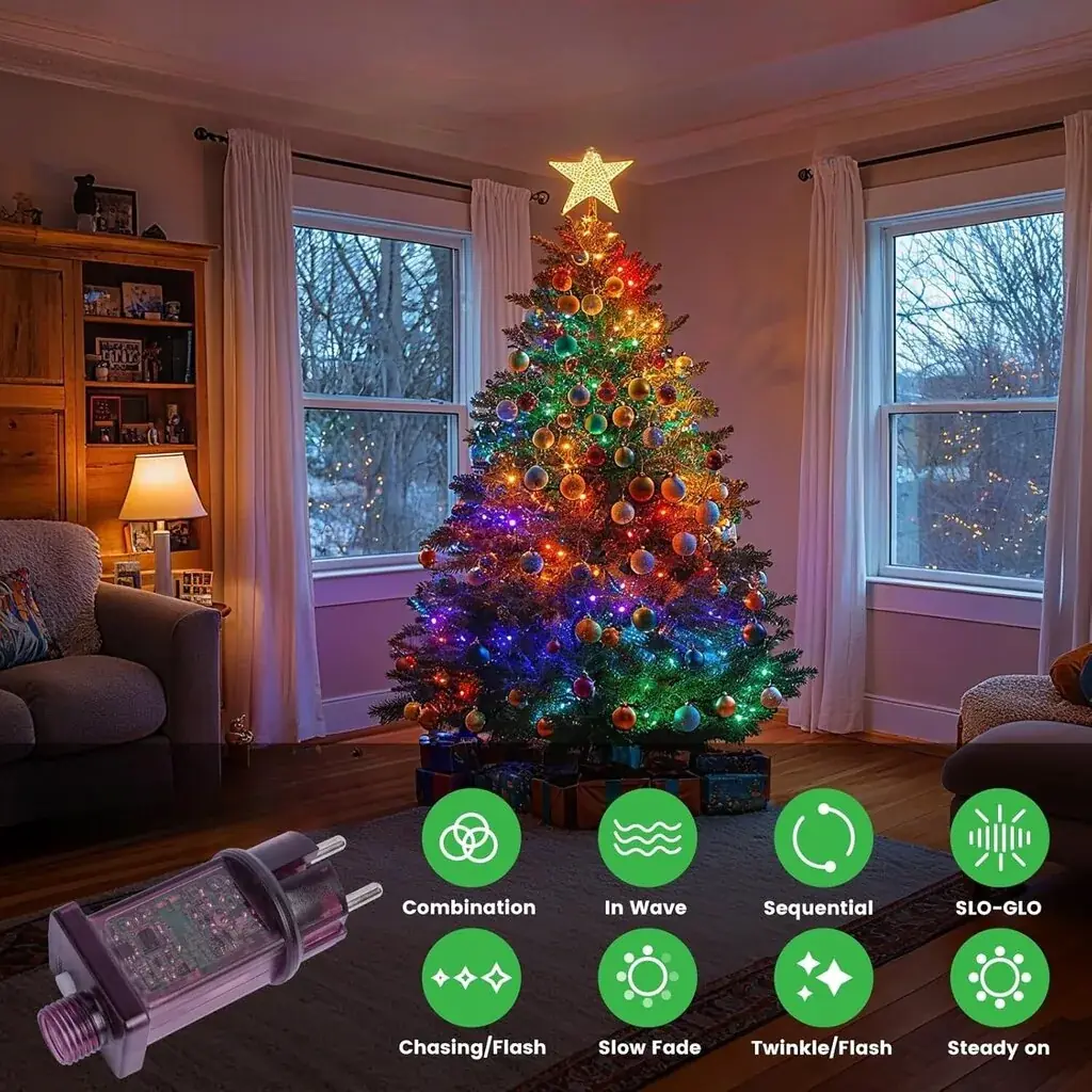 LED-jõulutulede vanik kuusele 1–2,5 m, 400 LED, mitmevärviline, puldiga 3