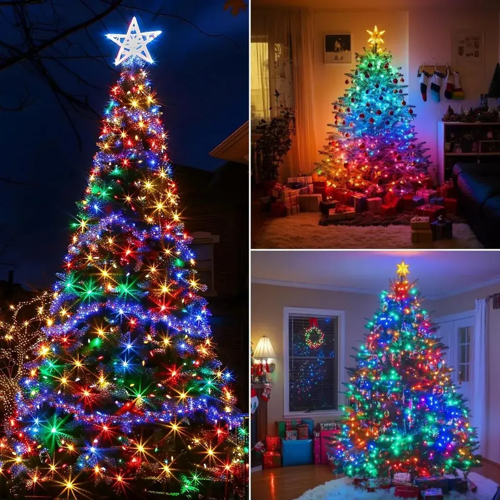 LED-jõulutulede vanik kuusele 1–2,5 m, 400 LED, mitmevärviline, puldiga 5