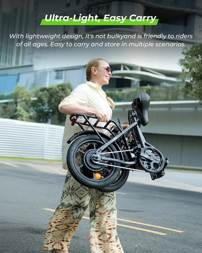 Isinwheel U4 16" – kokkupandav elektrisõiduk, must 3