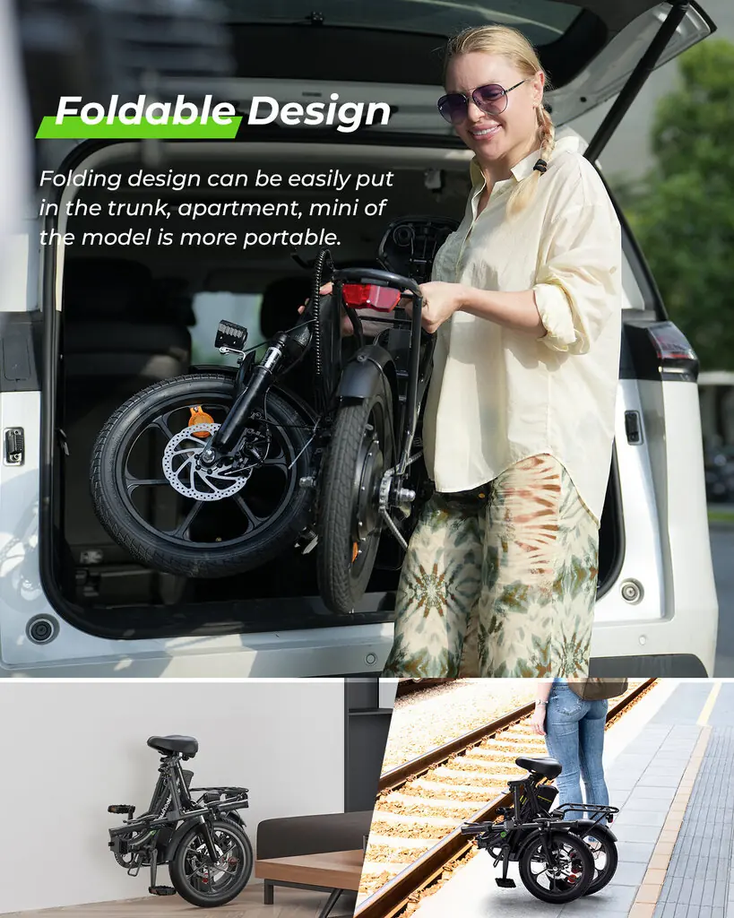 Isinwheel U4 16" – kokkupandav elektrisõiduk, must 6
