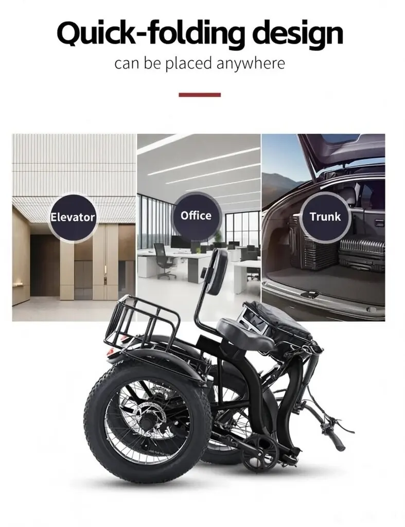 Motiro M6 20" – tricycle électrique, noir 7