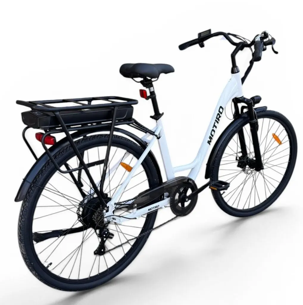 Motiro M9 28" – elektrisõiduk linnaratta stiilis, valge 3