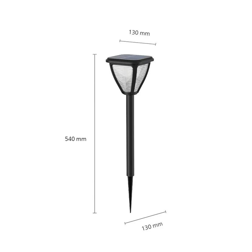 Päikesepaneeliga LED-vaiavalgusti Philips Vapora, must 2