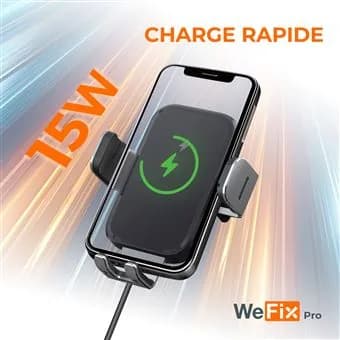 Autohoidik juhtmevaba laadimisega Wefix Pro 3-in-1, 15 W, must 3